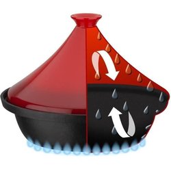 Solid cast iron tagine - GSW - 30 x 22 cm - Ceramic lid - Induction - 