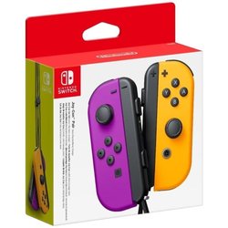 Par de Joy-Con izquierda neón púrpura y derecha neón naranja derecha