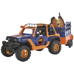 Commandant de Dinosaures - Dickie - 1 Jeep Wrangler avec remorque + 1 