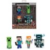 Minecraft Metalen Figurenset Steve Alex Creeper Warden 6 cm