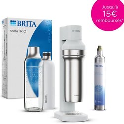 Machine a soda BRITA - SodaTRIO Blanche - 1 Bouteille 1L et 1 Cylindre