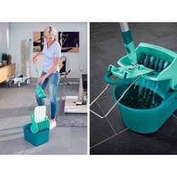 Set lave sol avec seau essoreur Leifheit Profi Compact 55092, balais a