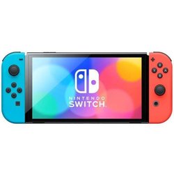 Console Nintendo Switch - Modele OLED  Bleu Néon & Rouge Néon