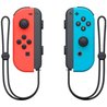 Nintendo Switch console with a neon red joy-con and a neon blue joy-co