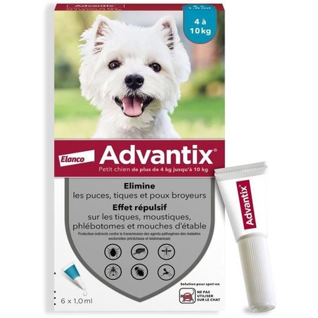 Pipette antiparassitarie ADVANTIX 6 - Per cani di piccola taglia da 4 