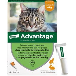 VANTAGGIO 40 - 6 pipette antiparassitarie - Per gatto e coniglio di pe
