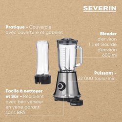 Severin SM3737 Classic Blender with Mix & Go - Stainless steel nutrien