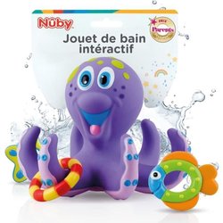 Jouet de bain - NUBY - Pieuvre intéractive flottante - Anneaux de bain