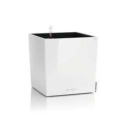 Maceta LECHUZA Cube Premium 40 - juego completo, blanco brillante
