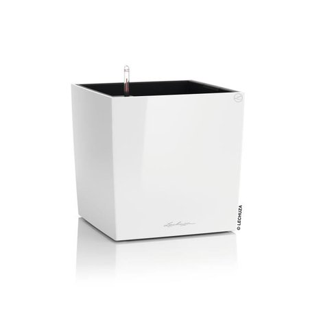 Maceta LECHUZA Cube Premium 40 - juego completo, blanco brillante