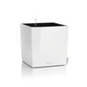 Maceta LECHUZA Cube Premium 40 - juego completo, blanco brillante