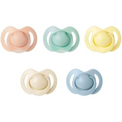 Lot de 5 sucettes orthodontiques - NUBY - Silicone - 6-18 mois - Multi