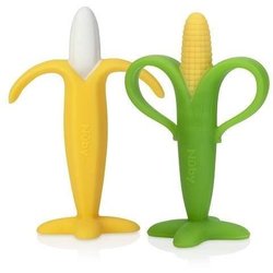 2er-Pack Beißringe - NUBY - Banane und Mais - Silikon - Ab 3 Monaten