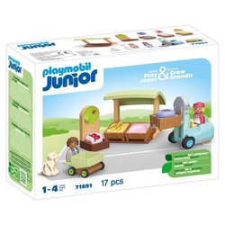 PLAYMOBIL JUNIOR - 71691 - Puesto de frutas y verduras ecológicas