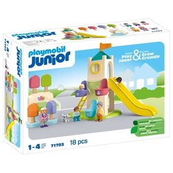 PLAYMOBIL Junior 71703 Parco giochi con scivolo gigante Include cinque