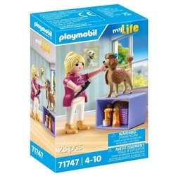 PLAYMOBIL 71747 Groomer with Poodle and Accessories, My Life, 23 piece