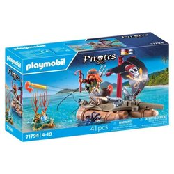PLAYMOBIL 71794 Pirate with floating raft and treasure