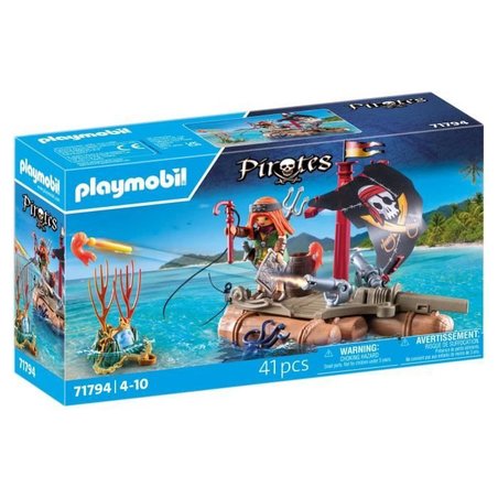 PLAYMOBIL 71794 Pirate with floating raft and treasure