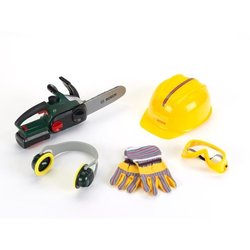 KLEIN - Jouet - Set bûcheron Bosch avec tronçonneuse électronique, 5 p