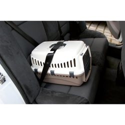 KERBL Expedition Hundetransportbox - 48x32x32cm - Creme und Taupe
