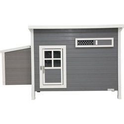 Kerbl Barney Kunststoff Hühnerstall 137x73x83cm Grau und Weiß