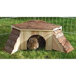 KERBL Natuurhuis met oprit voor knaagdieren - 37x37x16cm