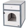 KERBL - Caja de arena para gatos - 58 x 45 x 60 cm - IDA - Blanco/azul