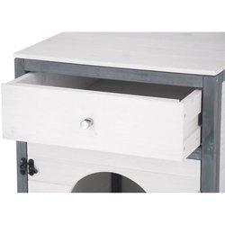 KERBL - Caja de arena para gatos - 58 x 45 x 60 cm - IDA - Blanco/azul