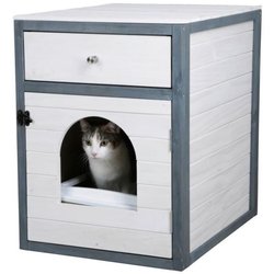 KERBL - Caja de arena para gatos - 58 x 45 x 60 cm - IDA - Blanco/azul