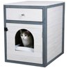 KERBL - Caja de arena para gatos - 58 x 45 x 60 cm - IDA - Blanco/azul