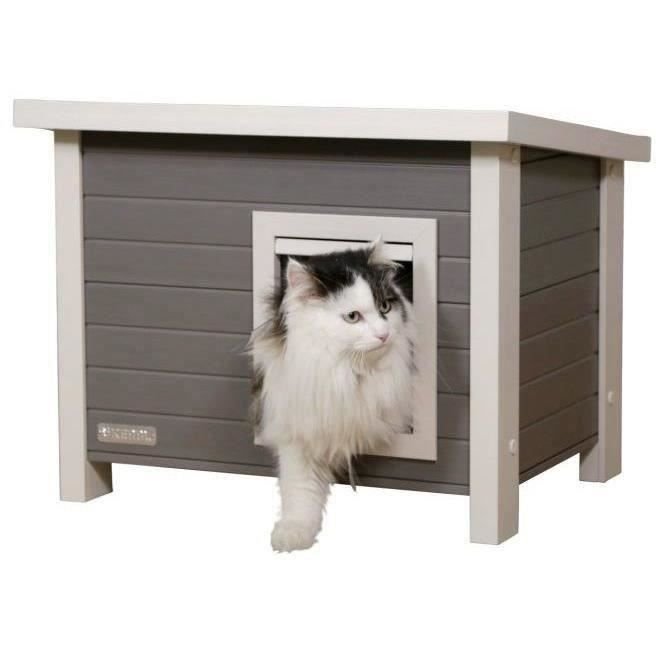 Katzenhaus - KERBL - ECO Eli - Grau / Weiß - 57 x 45 x 43 cm