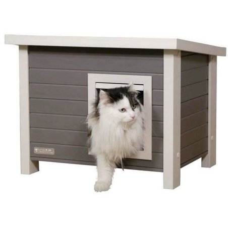 Katzenhaus - KERBL - ECO Eli - Grau / Weiß - 57 x 45 x 43 cm