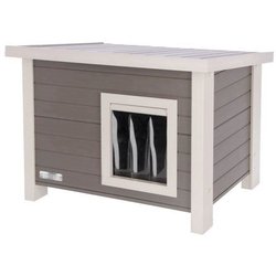 Katzenhaus - KERBL - ECO Eli - Grau / Weiß - 57 x 45 x 43 cm