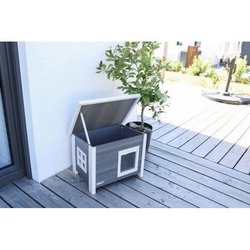 Katzenhaus - KERBL - ECO Eli - Grau / Weiß - 57 x 45 x 43 cm