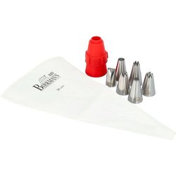 Manga pastelera - BIRKMANN - EASY BAKING - Tela - Incluye 6 boquillas 