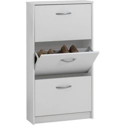 FMD Shoe cabinet 3 tilting compartments White 428789