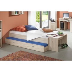 Ausziehbett für Doppelbett - Eichendekor - L94,6 x H50,5 x T203 cm - M