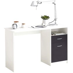 Escritorio JACKSON - Blanco P/decoración negra - L123 x H76,5 x D50 cm