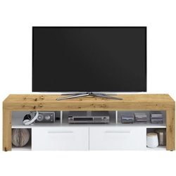 VIBIO 2 TV-/Hifi-Schrank - Handgefertigt in Eiche und Weiß - L180 x H5
