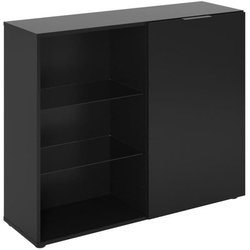 Piccolo mobile portaoggetti - Decoro nero - L99,1 x H81,3 x P31,5 cm -