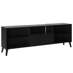 Mobile basso per TV/Hifi - Decorazione nera - L153,5 x A52 x P31,5 cm 