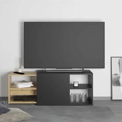 FMD Meuble TV avec 2 compartiments ouverts 133,5x39,9x49,2 cm, unité t