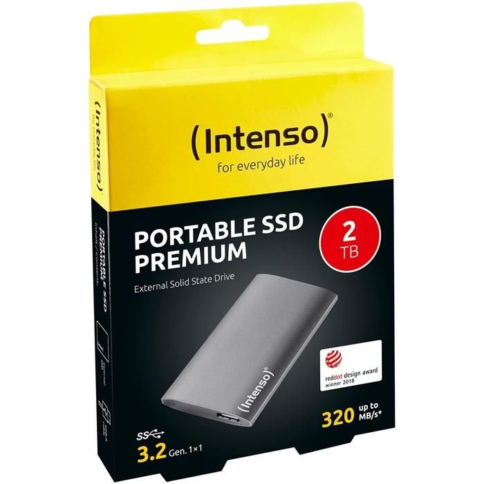 Disco duro externo SSD INTENSO PREMIUM 2 TB Gris