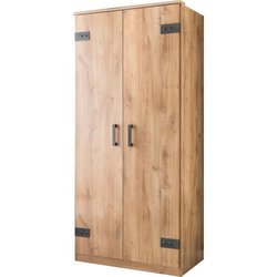 Schlafzimmerschrank - TRIKALA - Balkeneiche / Graphit - 2 Türen - 90 x