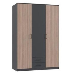 Schlafzimmerschrank - AGIA - Graphit - 3 Flügeltüren - 2 Schubladen - 
