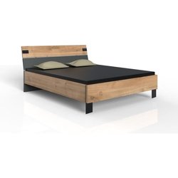 Bett - LAMIA - 180 x 200 cm - Eichenbalken / Graphit - WIMEX