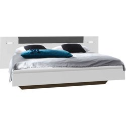 Bett mit Beleuchtung - WIMEX - RHODES - 140 x 200 cm - Weiß / Graphit-