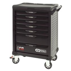 Werkstattwagen - Leer - 7 Schubladen - KS Tools - 823.0007 - Schwarz -