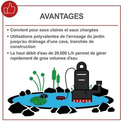 Pompe combinée pour eaux usées DWP400 SCHEPPACH