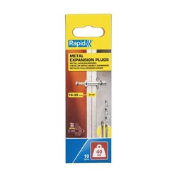 Blister pack of 10 pcs. metal expansion plugs ø11x65 screws m5x74 5001